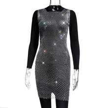 Load image into Gallery viewer, Rhinestone Fishnet Top Summer Popular Mesh Rhinestone Women Clothing Short Sleeve