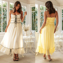 Load image into Gallery viewer, Women Strap Long Stitching Dress Elegant Shoulder Baring Sleeveless Strap
