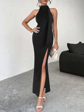 Load image into Gallery viewer, Sexy Backless Lace up High Slit Dress Ribbon Design Sleeveless Dress