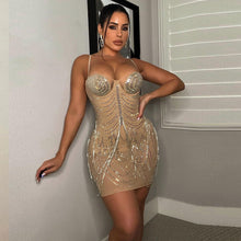 Load image into Gallery viewer, Sexy Slim Fit Rhinestone Tassel Dress