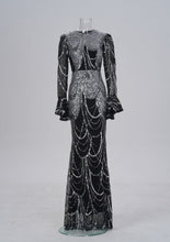 Load image into Gallery viewer, Women Clothing Long Sleeved round Neck Slim Fit Sheath Sequined Cocktail Fishtail Evening Dress