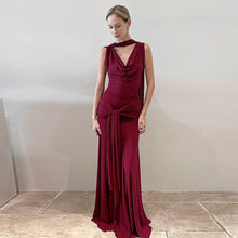 Load image into Gallery viewer, Women Clothing Winter Sexy Backless Gauzy Slim Fit Patchwork Tied Dress Women