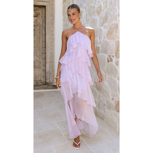 Load image into Gallery viewer, Goods Spring Summer Ruffled Elegant Halter Solid Color Cake Chiffon Dress