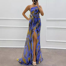 Load image into Gallery viewer, Chiffon Floral Print Slit Dress Casual Party Long Women Clothing Dress
