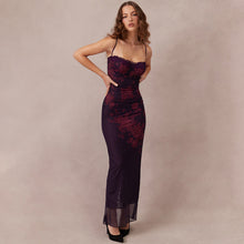 Load image into Gallery viewer, Women Clothing Printing Slip Dress Women Slim Fit Backless Sheath Fishtail Dress Long Evening Dress
