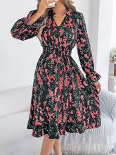 Load image into Gallery viewer, Women Clothing Spring Summer Casual Floral Flared Sleeve Waist A line Dress