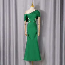 Load image into Gallery viewer, Spring Maxi Dress Solid Color Women Clothing Sexy off the Shoulder Slim Fit Slimming Tight Sheath Dress Women