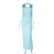 Load image into Gallery viewer, Autumn Retro Minority Shiny Tube Top Slimming Slim Fit Dress
