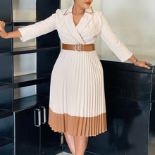Load image into Gallery viewer, Women Clothing Winter Elegant Elegant Blazers Collar Color Matching Pleated Dress