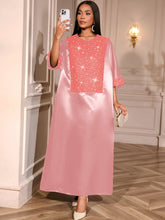 Load image into Gallery viewer, Elegant round Neck Sequin Cloth Cloth Dress African Ethnic Loose Robe Party Dress