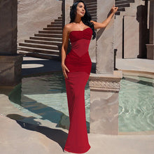 Load image into Gallery viewer, Mesh Stitching Dress Summer Women Sexy off Neck Tube Top Dress