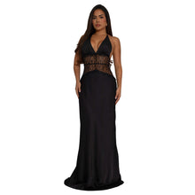 Load image into Gallery viewer, Women Wear Sexy Lace V neck Stitched Backless Dress Women