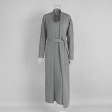 Load image into Gallery viewer, Women Knitted Long Sleeve Cardigan Sling Dress Set Autumn Soft Blouse