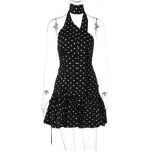 Load image into Gallery viewer, Women Clothing Street Shooting Ribbon Backless Polka Dot Cinched Dress