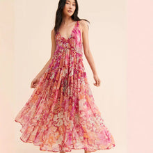 Load image into Gallery viewer, Spring Summer Women Clothing Bohemian Retro Stitching Maxi Dress