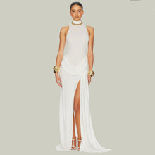 Load image into Gallery viewer, Summer Sexy High Split Tight Waist Women Dress Elegance Sleeveless Pleated Dress