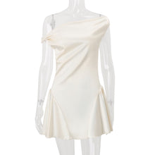 Load image into Gallery viewer, Women Clothing Autumn French Sexy Pure Sweet Waist Controlled Satin Dress