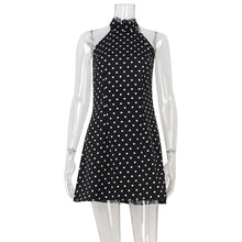 Load image into Gallery viewer, Elegant French Halter Backless Slim Fit Polka Dot Printed Sexy Sexy A line Dress