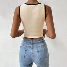 Load image into Gallery viewer, Knitted Inner Match Design Color Matching Slim Sports Bottoming Top Summer Sleeveless Vest