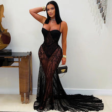 Load image into Gallery viewer, Women Wear Sexy Sling Lace See through Formal Dress