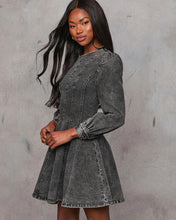 Load image into Gallery viewer, Autumn Casual Patchwork Tight Waist Women Denim Long Sleeve Dress