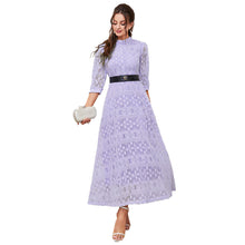 Load image into Gallery viewer, Dress Elegant Maxi Dress Solid Color Mesh High Waist A Line Dress