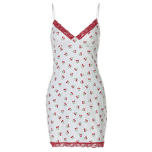 Load image into Gallery viewer, Women Clothing Summer Fresh Sweet Print Stitching Lace Strap Dress for Women