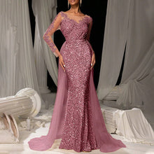 Load image into Gallery viewer, Ladies Dance Formal Dress Graceful Fashionable Elegant Long Lace Party Evening Dress