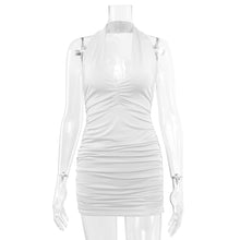 Load image into Gallery viewer, Summer New Women Clothing V-neck Halter Backless off-Shoulder Sexy Minimalist Pleated Dress
