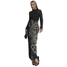 Load image into Gallery viewer, Women Wear Sexy Rhinestone Mesh Floral Print Dress Set