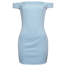 Load image into Gallery viewer, Spring off Shoulder Front Hand Waist Tight Slim Fit Skirt Solid Color Dress Women