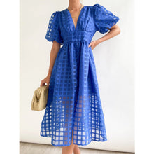 Load image into Gallery viewer, Spring Summer Multi Color Lantern Sleeve Dress Casual Party Dress Women