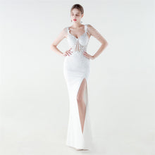 Load image into Gallery viewer, Heavy Industry Boning Corset Waist Binding Rhinestone Floral Evening Dress