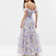 Load image into Gallery viewer, Seaside Vacation Cami Dress Yarn French Ruffled Beach Dress Atmosphere Maxi Dress Elegant