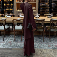 Load image into Gallery viewer, Autumn Scarf V neck Long Sleeve Elegant WomenElegant Dress