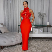 Load image into Gallery viewer, Dress Sexy Halter Large Floral Evening Dress Women