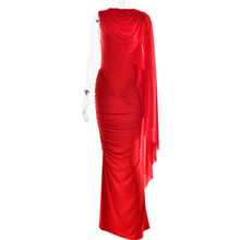 Load image into Gallery viewer, Fashionable Pleated Mesh Shawl Dress Sexy Sheath round Neck Slim Dress