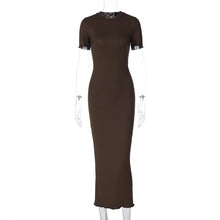 Load image into Gallery viewer, Women Clothing Winter round Neck Slim Back Lace up Long Sleeve Dress