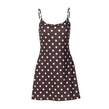 Load image into Gallery viewer, French Women Clothing Winter Printed Polka Dot Slim Fit Slimming Sheath Strap Dress for Women