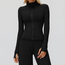 Load image into Gallery viewer, Autumn Winter Stand Collar Coat Zipper Windproof All Matching Warm Top Fitness Running Velvet Sport Coat