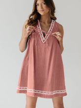 Load image into Gallery viewer, Summer Street Hipster V neck Sleeveless Embroidered Vest Denim Dress