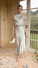Load image into Gallery viewer, Summer Mature Elegant Women Clothing Sleeveless Halter Solid Color Satin Dress