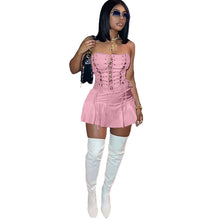 Load image into Gallery viewer, Women Sexy Cutout Eyelet Sleeveless Dress Crisscross