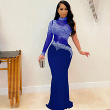 Load image into Gallery viewer, Sexy Rhinestone Mesh Slim Fit Dress Nightclub