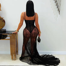 Load image into Gallery viewer, Women Wear Sexy Sling Lace See through Formal Dress