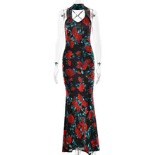 Load image into Gallery viewer, Spring Summer Sexy Dress Strap Backless Deep V Plunge Printed Sexy Slim Dress
