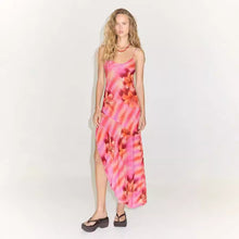 Load image into Gallery viewer, Backless Bandage Slit Printing Dress Women Clothing Printing Slip Dress
