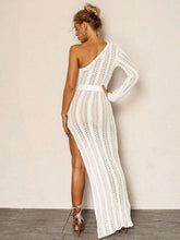 Load image into Gallery viewer, Women Wear Women Hollow Out Cutout out Single Sleeve High Slit Dress Sweater