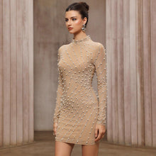 Load image into Gallery viewer, Women Clothing Sexy Tassel Rhinestone Mesh Pearl Sheath Dress for Women