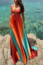 Load image into Gallery viewer, Sexy Sling Gradient Color Island Dress Beach Dress